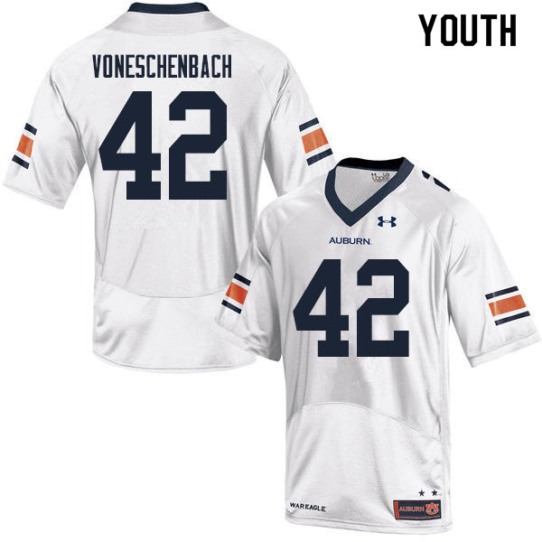 Youth #42 Jacob vonEschenbach Auburn Tigers College Football Jerseys Sale-White